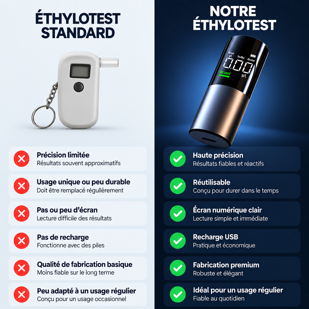 Éthylotest Swoufle™ Électronique Portable